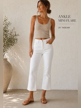 Good American White Wide Leg Jeans Womens 27 High Rise Stretch Denim